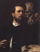 Arnold Bocklin Self-Portrait with Death Playing the Violin oil